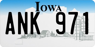 IA license plate ANK971