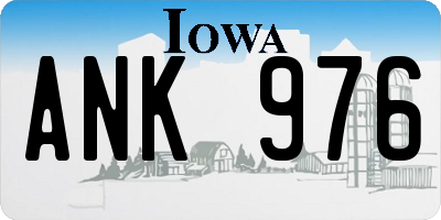 IA license plate ANK976