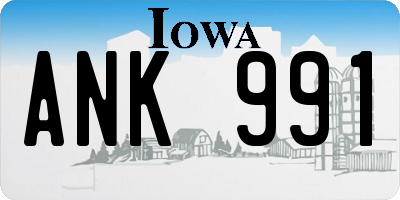 IA license plate ANK991