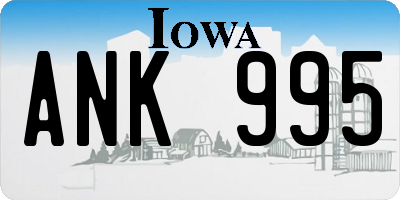 IA license plate ANK995