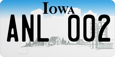 IA license plate ANL002