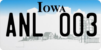 IA license plate ANL003