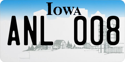 IA license plate ANL008