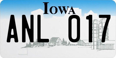 IA license plate ANL017