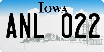 IA license plate ANL022