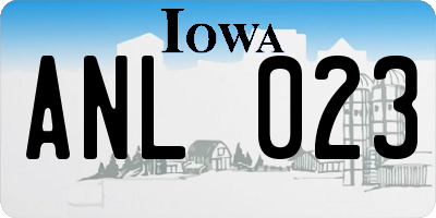 IA license plate ANL023