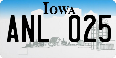 IA license plate ANL025