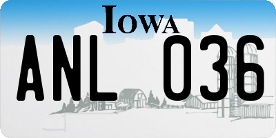 IA license plate ANL036