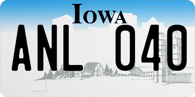 IA license plate ANL040