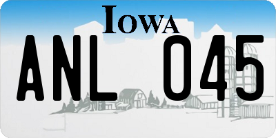 IA license plate ANL045