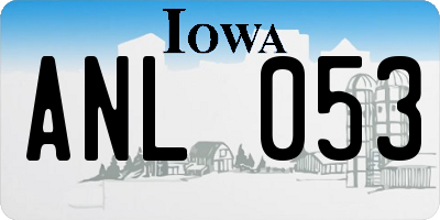 IA license plate ANL053