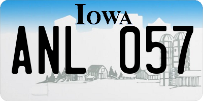 IA license plate ANL057