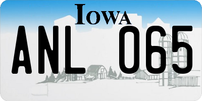 IA license plate ANL065