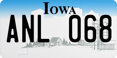IA license plate ANL068