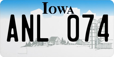 IA license plate ANL074