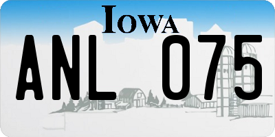 IA license plate ANL075