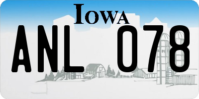 IA license plate ANL078