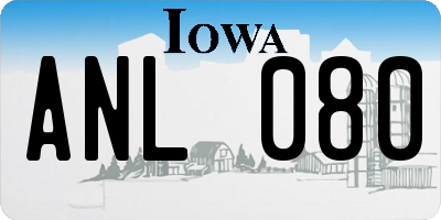 IA license plate ANL080