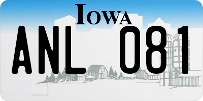 IA license plate ANL081