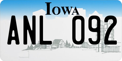 IA license plate ANL092