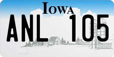 IA license plate ANL105