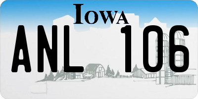 IA license plate ANL106
