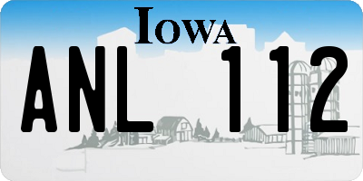 IA license plate ANL112