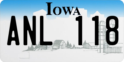 IA license plate ANL118