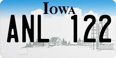 IA license plate ANL122