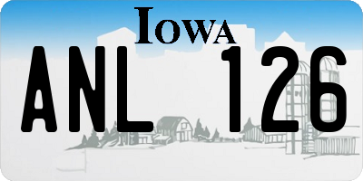 IA license plate ANL126