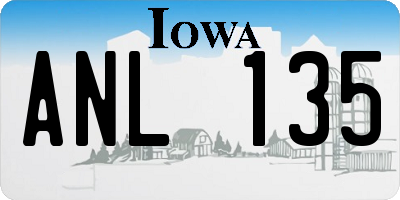 IA license plate ANL135