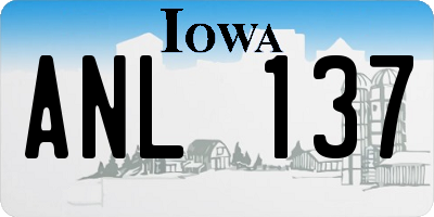 IA license plate ANL137