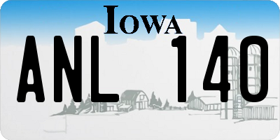 IA license plate ANL140