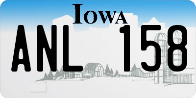 IA license plate ANL158