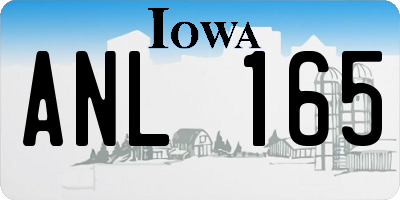 IA license plate ANL165