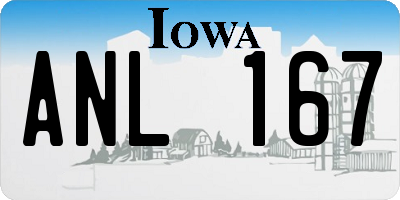 IA license plate ANL167