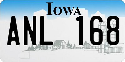 IA license plate ANL168