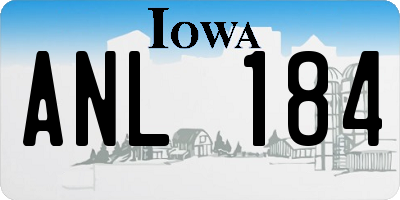 IA license plate ANL184