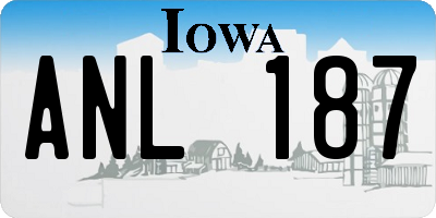 IA license plate ANL187