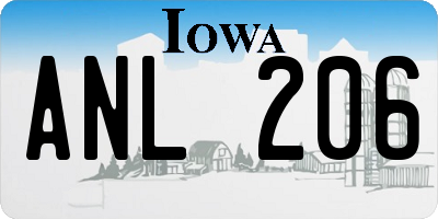 IA license plate ANL206