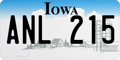 IA license plate ANL215