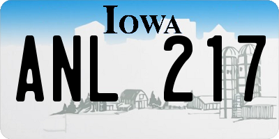 IA license plate ANL217