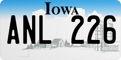 IA license plate ANL226
