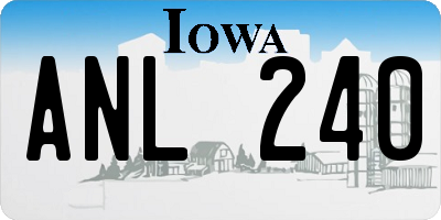 IA license plate ANL240