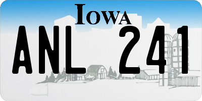 IA license plate ANL241