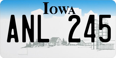 IA license plate ANL245