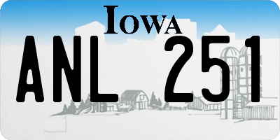 IA license plate ANL251
