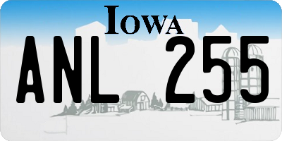 IA license plate ANL255