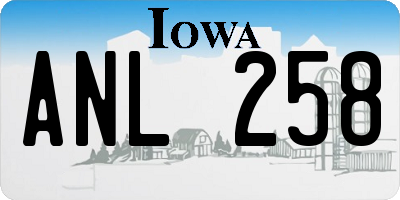 IA license plate ANL258