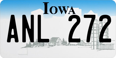 IA license plate ANL272